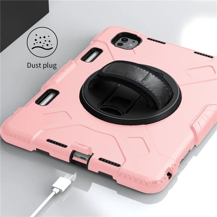 For iPad Pro 11 (2024) Kickstand Case Anti-Scratch Tablet Cover with Shoulder Strap