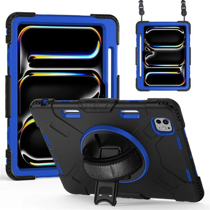 For iPad Pro 11 (2024) Kickstand Case Anti-Scratch Tablet Cover with Shoulder Strap
