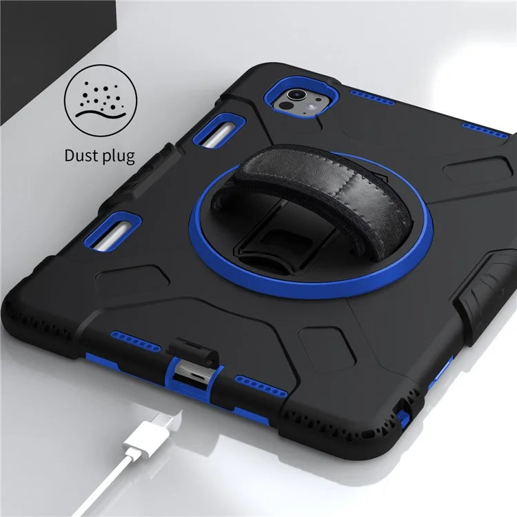 For iPad Pro 11 (2024) Kickstand Case Anti-Scratch Tablet Cover with Shoulder Strap
