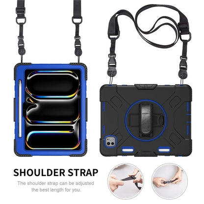 For iPad Pro 11 (2024) Kickstand Case Anti-Scratch Tablet Cover with Shoulder Strap