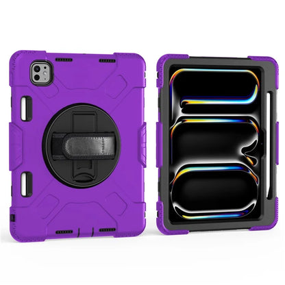 For iPad Pro 11 (2024) Kickstand Case Anti-Scratch Tablet Cover with Shoulder Strap