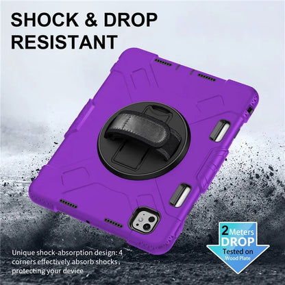 For iPad Pro 11 (2024) Kickstand Case Anti-Scratch Tablet Cover with Shoulder Strap
