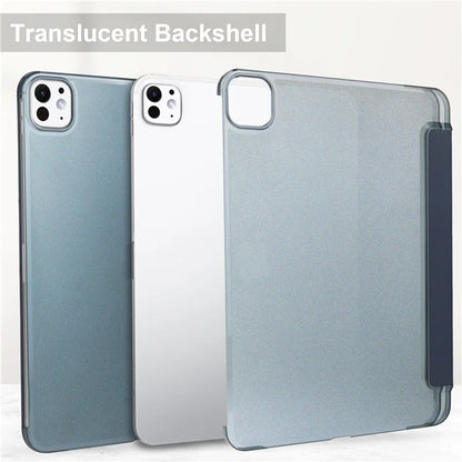 For iPad Pro 11 (2024) Case Stand PU Leather + PC Matte Back Tablet Case