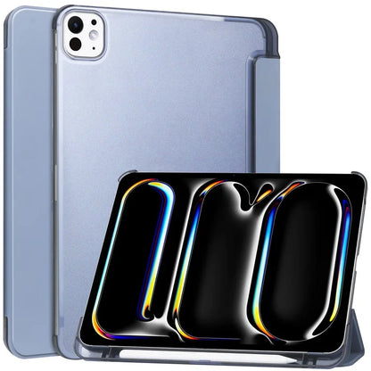 For iPad Pro 11 (2024) Case Stand PU Leather + PC Matte Back Tablet Case