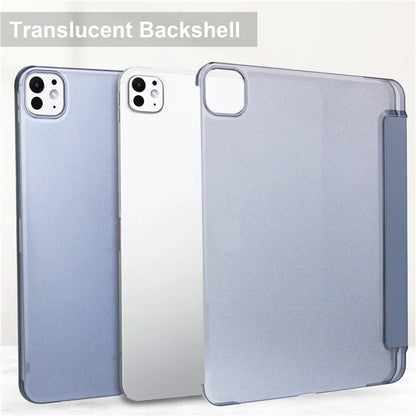 For iPad Pro 11 (2024) Case Stand PU Leather + PC Matte Back Tablet Case