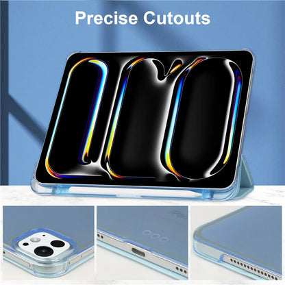 For iPad Pro 11 (2024) Case Stand PU Leather + PC Matte Back Tablet Case