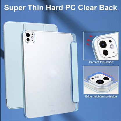 For iPad Pro 11 (2024) Case Stand PU Leather + PC Matte Back Tablet Case