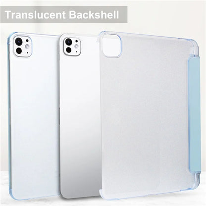 For iPad Pro 11 (2024) Case Stand PU Leather + PC Matte Back Tablet Case