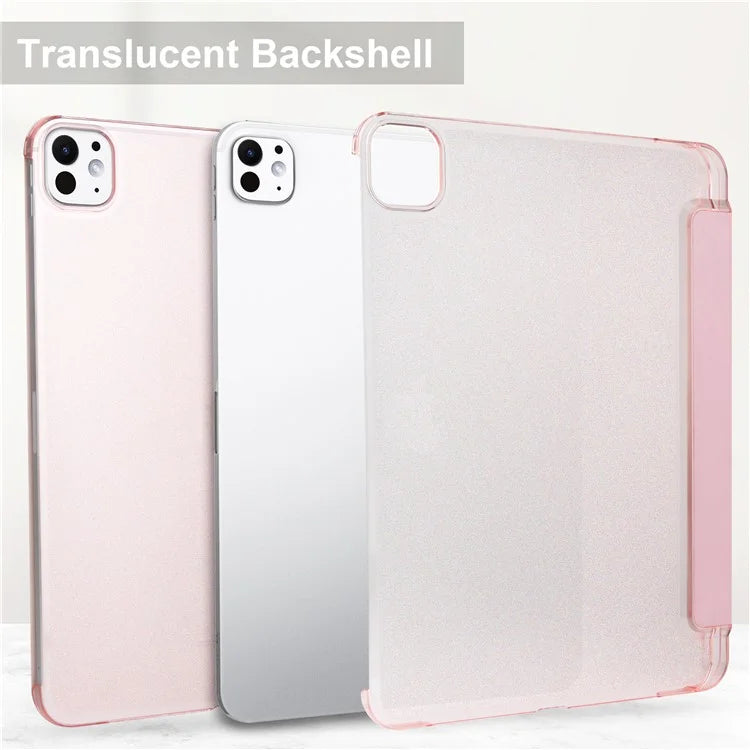 For iPad Pro 11 (2024) Case Stand PU Leather + PC Matte Back Tablet Case