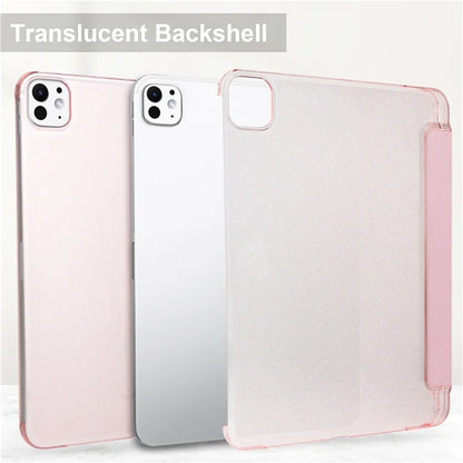 For iPad Pro 11 (2024) Case Stand PU Leather + PC Matte Back Tablet Case