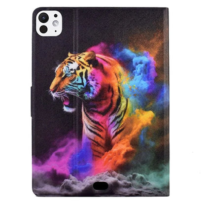 For iPad Pro 11 (2024) Case Pattern Leather Tablet Protective Cover Auto Sleep / Wake