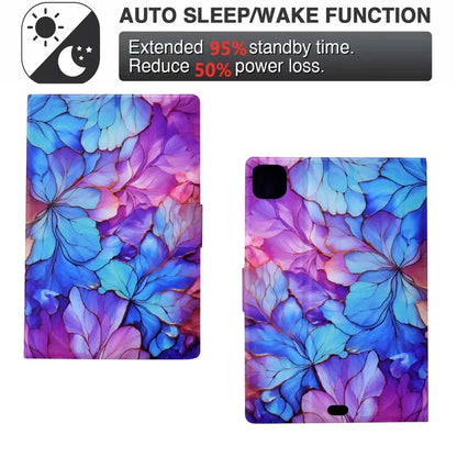 For iPad Pro 11 (2024) Case Pattern Leather Tablet Protective Cover Auto Sleep / Wake