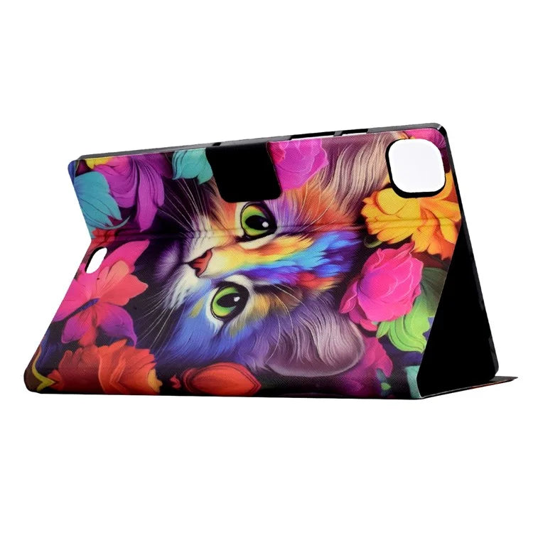 For iPad Pro 11 (2024) Case Pattern Leather Tablet Protective Cover Auto Sleep / Wake