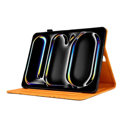 For iPad Pro 11 (2024) Leather Case Tree Pattern Folio Stand Smart Tablet Cover