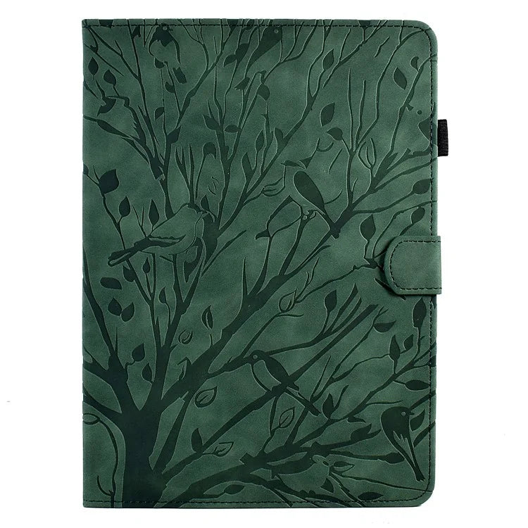 For iPad Pro 11 (2024) Leather Case Tree Pattern Folio Stand Smart Tablet Cover