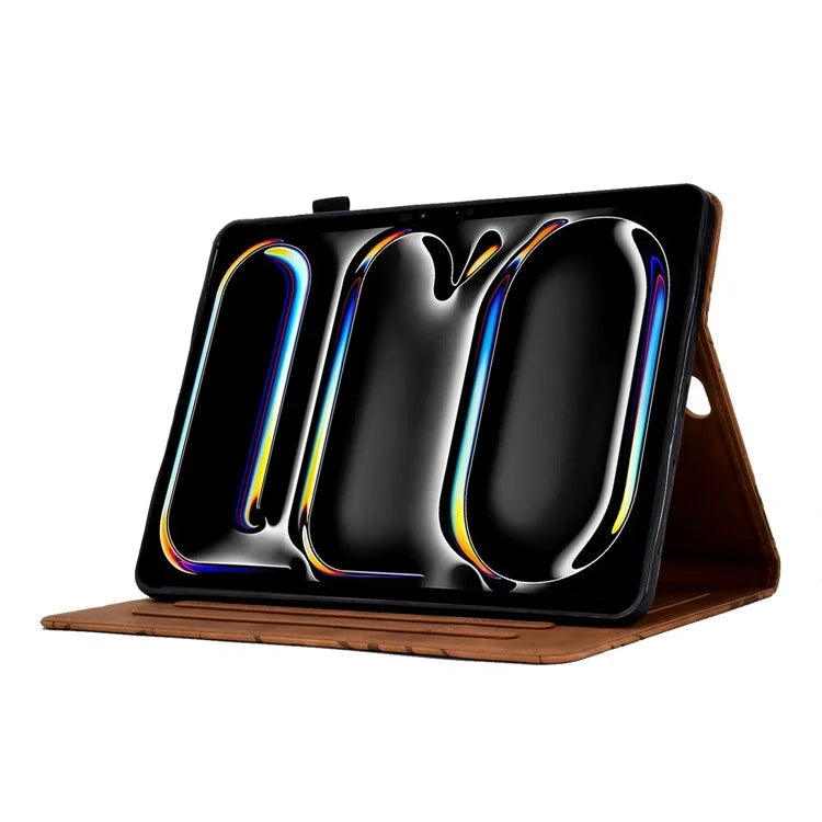 For iPad Pro 11 (2024) Leather Case Tree Pattern Folio Stand Smart Tablet Cover