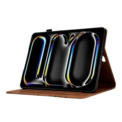 For iPad Pro 11 (2024) Leather Case Tree Pattern Folio Stand Smart Tablet Cover