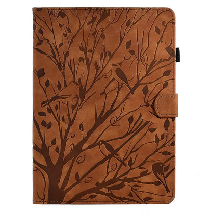For iPad Pro 11 (2024) Leather Case Tree Pattern Folio Stand Smart Tablet Cover