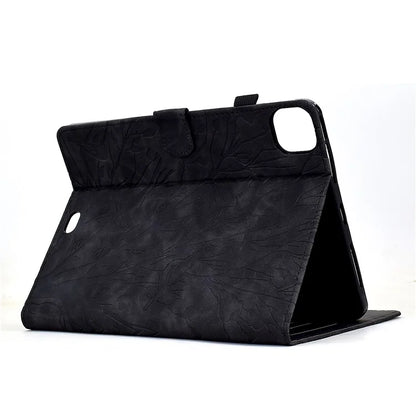 For iPad Pro 11 (2024) Leather Case Tree Pattern Folio Stand Smart Tablet Cover