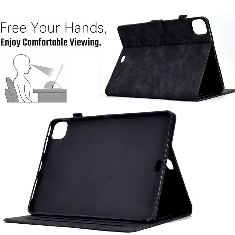 For iPad Pro 11 (2024) Leather Case Tree Pattern Folio Stand Smart Tablet Cover