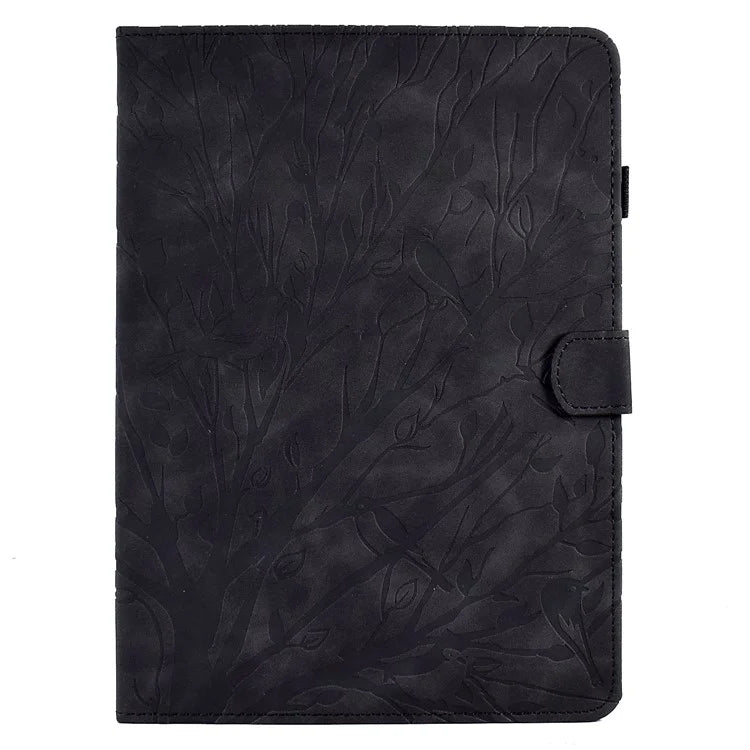 For iPad Pro 11 (2024) Leather Case Tree Pattern Folio Stand Smart Tablet Cover