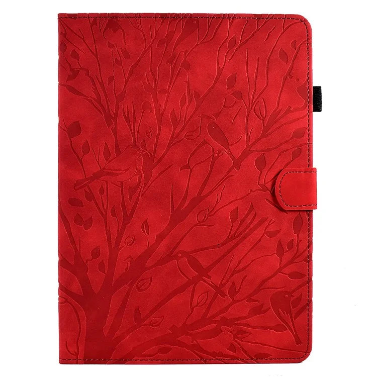 For iPad Pro 11 (2024) Leather Case Tree Pattern Folio Stand Smart Tablet Cover
