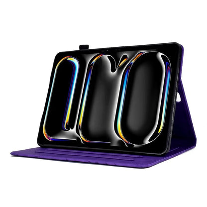 For iPad Pro 11 (2024) Leather Case Tree Pattern Folio Stand Smart Tablet Cover