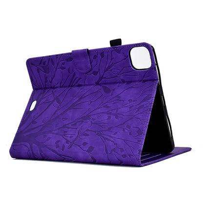 For iPad Pro 11 (2024) Leather Case Tree Pattern Folio Stand Smart Tablet Cover