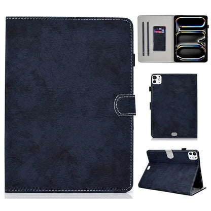 For iPad Pro 11 (2024) Case PU Leather Cloth Texture Stand Protective Tablet Cover