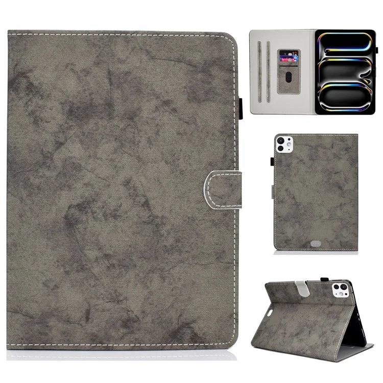For iPad Pro 11 (2024) Case PU Leather Cloth Texture Stand Protective Tablet Cover