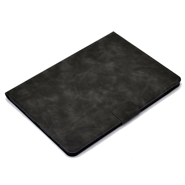 For iPad Pro 11 (2024) Case Cowhide Texture Leather Tablet Cover Multi-Angle Viewing