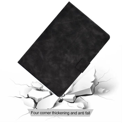 For iPad Pro 11 (2024) Case Cowhide Texture Leather Tablet Cover Multi-Angle Viewing