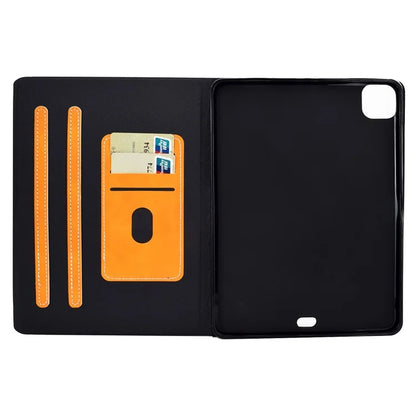 For iPad Pro 11 (2024) Case Cowhide Texture Leather Tablet Cover Multi-Angle Viewing