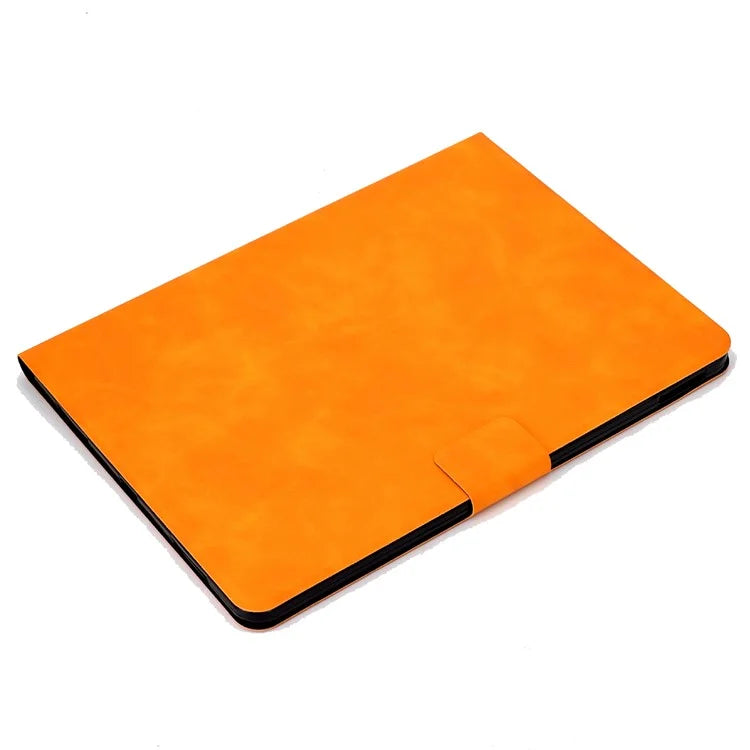 For iPad Pro 11 (2024) Case Cowhide Texture Leather Tablet Cover Multi-Angle Viewing