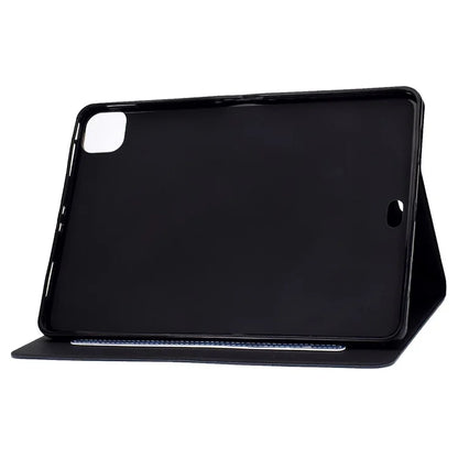For iPad Pro 11 (2024) Case Cowhide Texture Leather Tablet Cover Multi-Angle Viewing