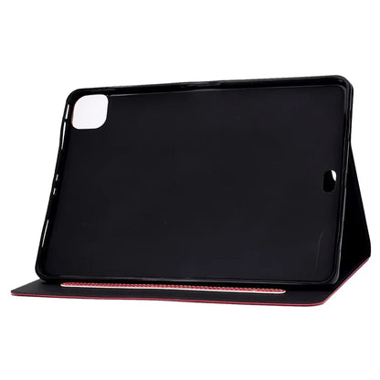 For iPad Pro 11 (2024) Case Cowhide Texture Leather Tablet Cover Multi-Angle Viewing