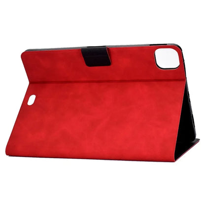 For iPad Pro 11 (2024) Case Cowhide Texture Leather Tablet Cover Multi-Angle Viewing