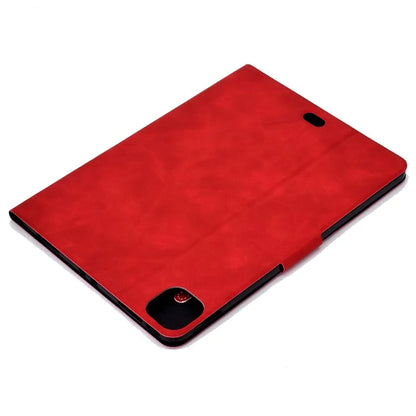 For iPad Pro 11 (2024) Case Cowhide Texture Leather Tablet Cover Multi-Angle Viewing