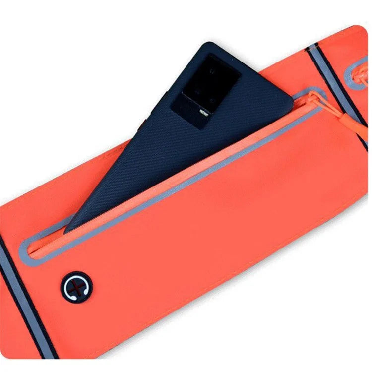 Outdoor Sports Waterproof Lycra Waist Bag with 3 Zippers Pouches for Running, Cycling, and Phones
