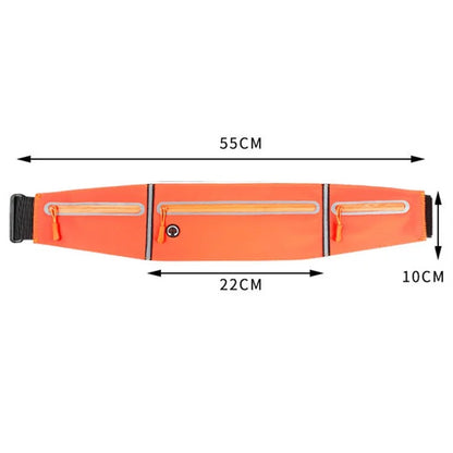 Outdoor Sports Waterproof Lycra Waist Bag with 3 Zippers Pouches for Running, Cycling, and Phones