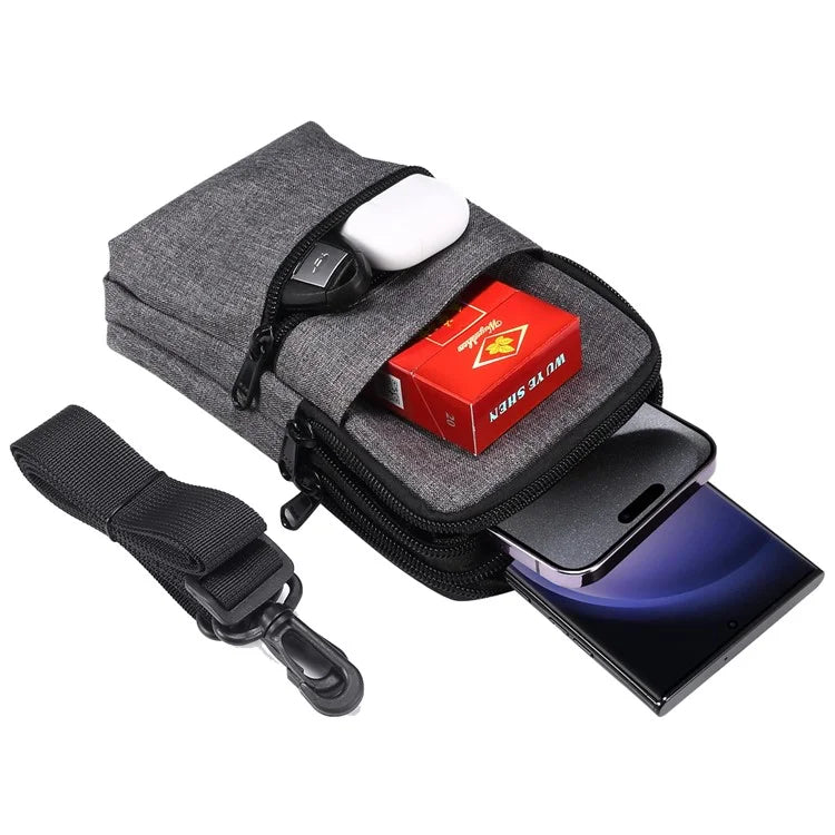 Denim Cloth Phone Storage Pouch Waist Crossbody Bag for Phones Below 7.2-inch