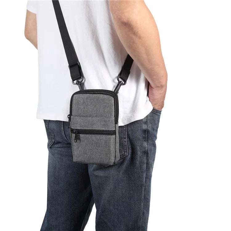 Denim Cloth Phone Storage Pouch Waist Crossbody Bag for Phones Below 7.2-inch