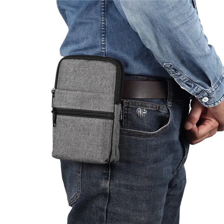 Denim Cloth Phone Storage Pouch Waist Crossbody Bag for Phones Below 7.2-inch