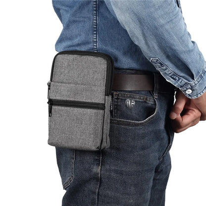 Denim Cloth Phone Storage Pouch Waist Crossbody Bag for Phones Below 7.2-inch