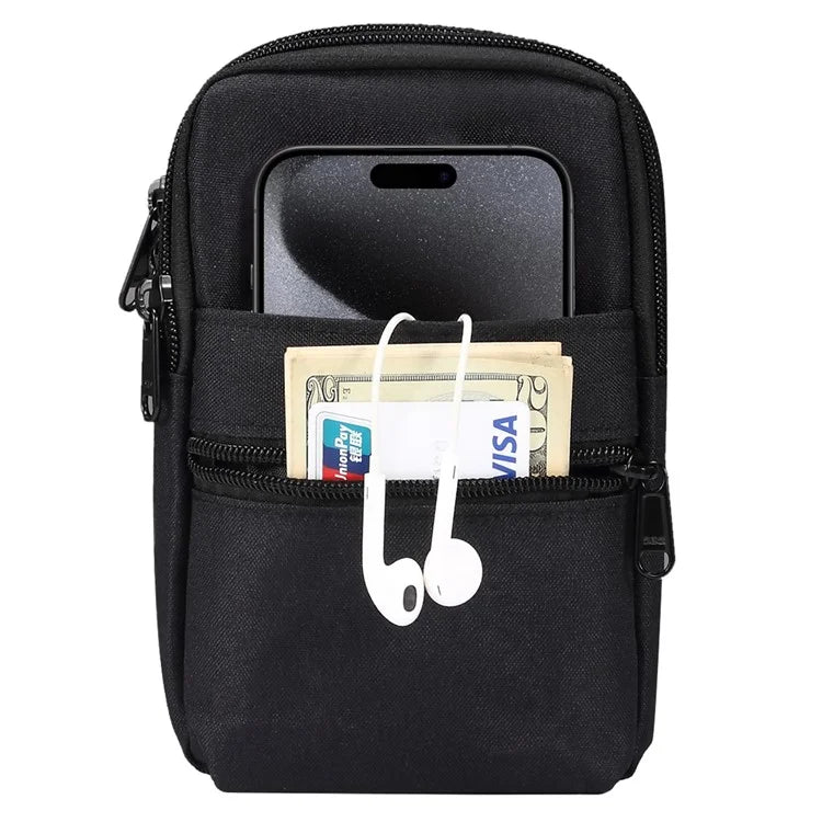 Denim Cloth Phone Storage Pouch Waist Crossbody Bag for Phones Below 7.2-inch