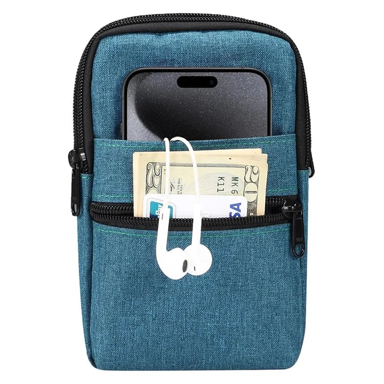 Denim Cloth Phone Storage Pouch Waist Crossbody Bag for Phones Below 7.2-inch