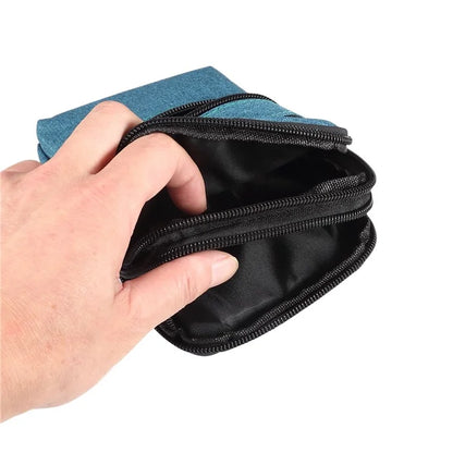 Denim Cloth Phone Storage Pouch Waist Crossbody Bag for Phones Below 7.2-inch