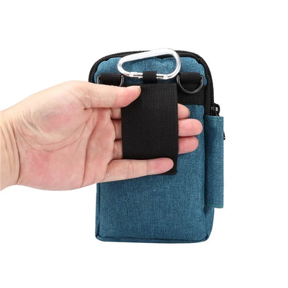 Denim Cloth Phone Storage Pouch Waist Crossbody Bag for Phones Below 7.2-inch