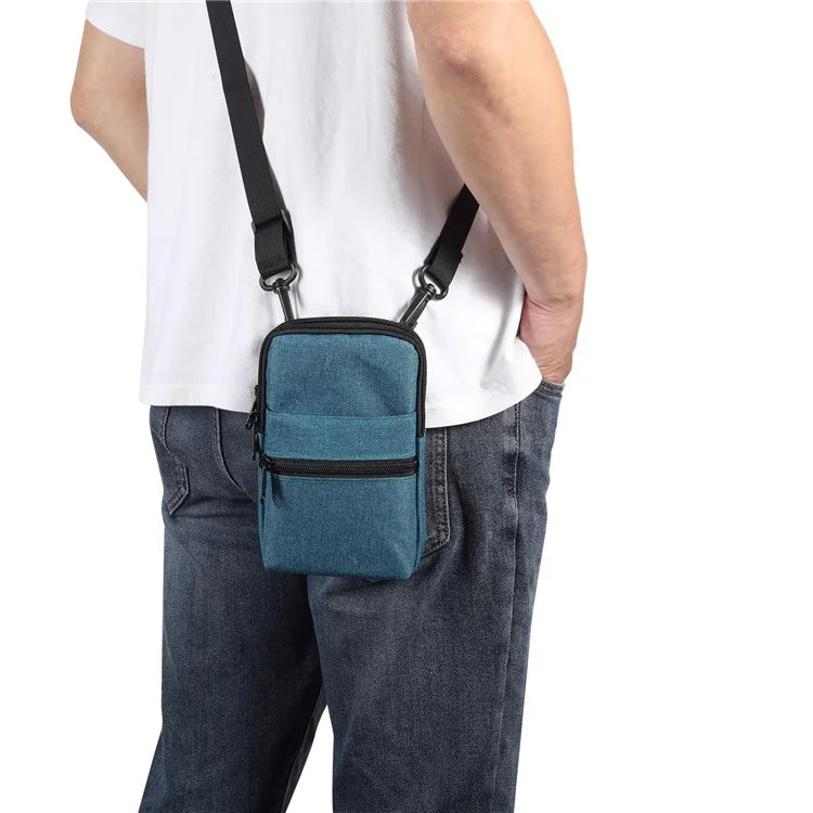 Denim Cloth Phone Storage Pouch Waist Crossbody Bag for Phones Below 7.2-inch