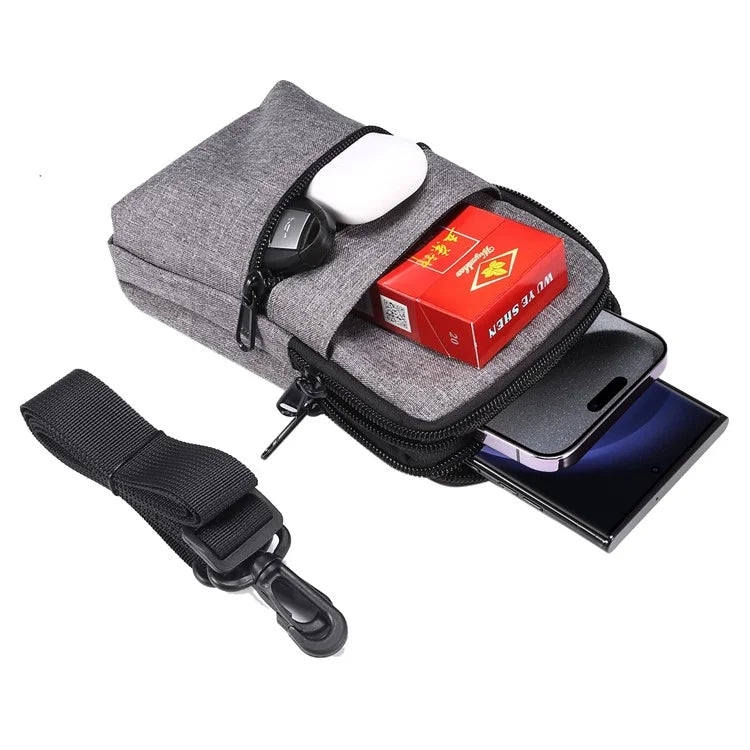 Denim Cloth Phone Storage Pouch Waist Crossbody Bag for Phones Below 7.2-inch